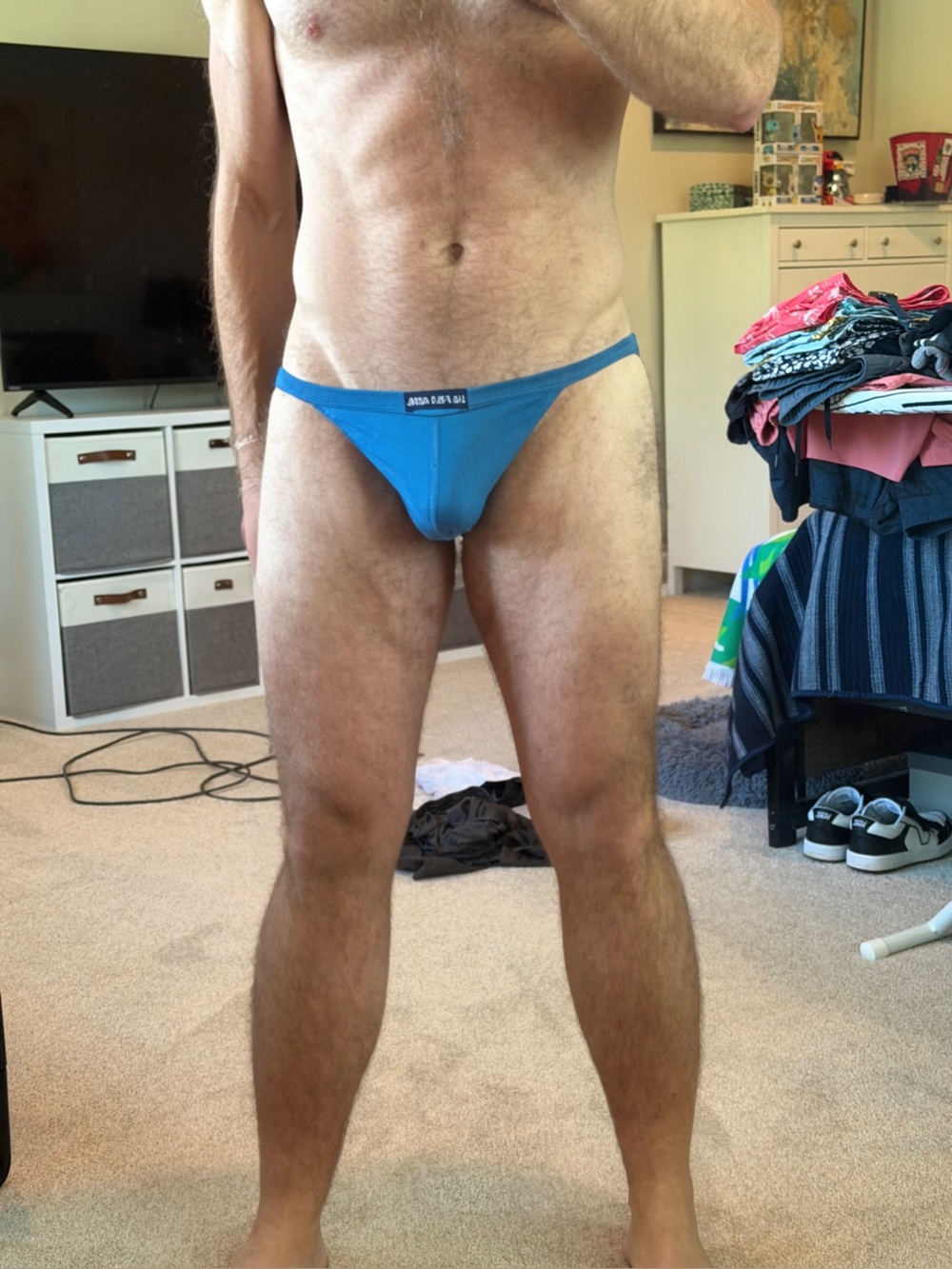 Men's blue string bikini Briefs Underwear Large NWOT
